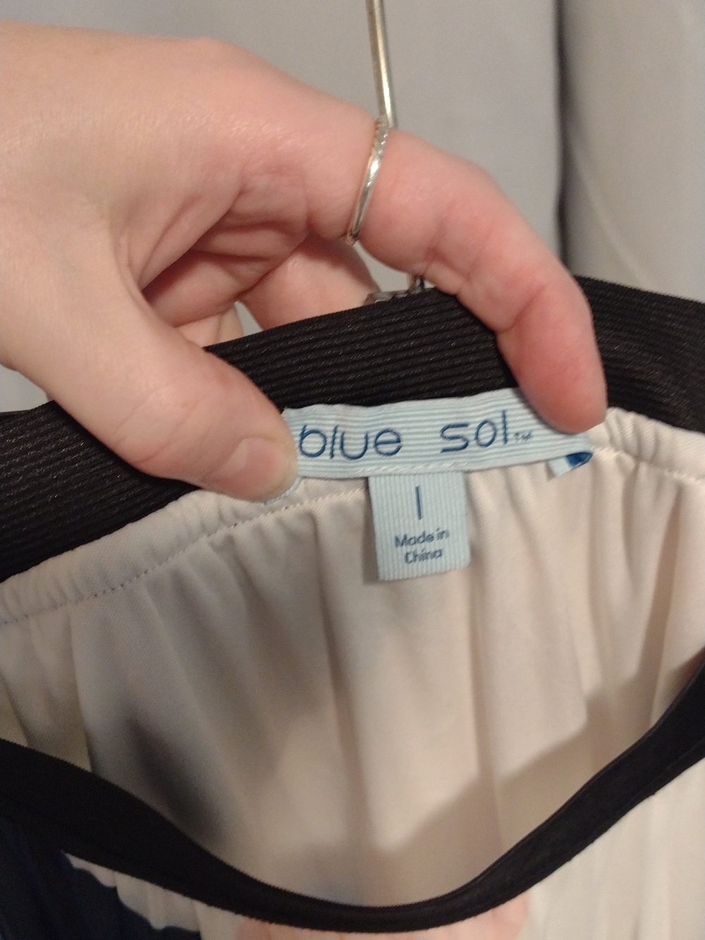 Blue Sol Pleated Colorblock Skirt - Blush, Navy, Black